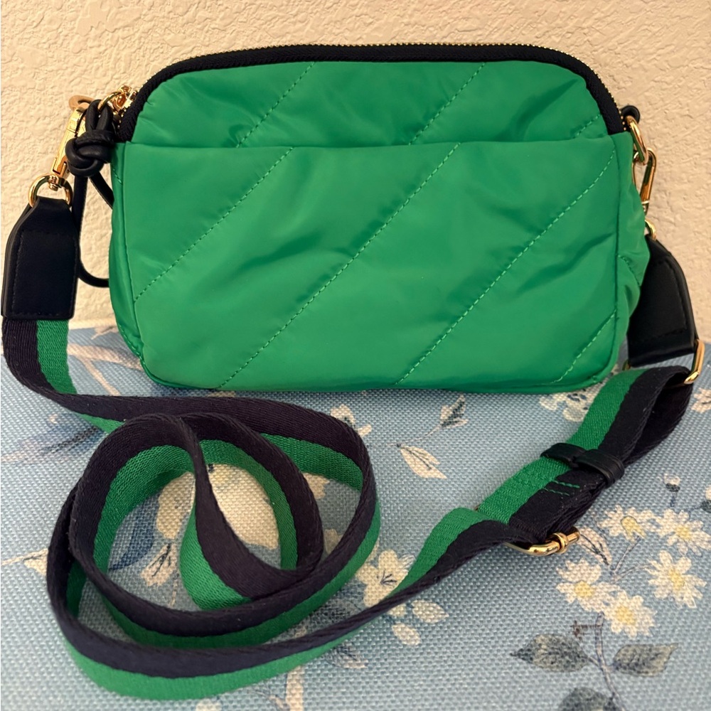Vibrant Green Quilted Crossbody Bag